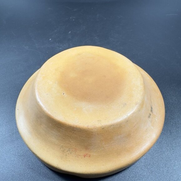 Vintage Mexican Pottery Ashtray Dish Green Teal Aztec Clay Hand Made Decor Dish - Picture 12 of 13